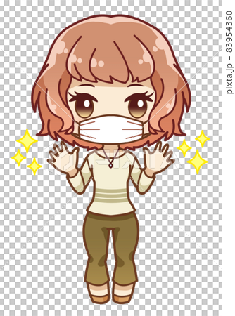 Young woman rejoicing in a mask Young woman rejoicing in a mask 83954360