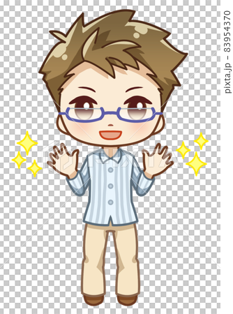 Rejoicing young man (with glasses) 83954370