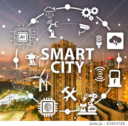 Concept of smart city and internet of things 83954788