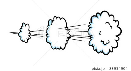 Comic speed effect with clouds. Comic clouds with motion trail lines. Vector illustration 83954904