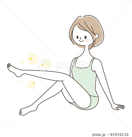 足やせに成功して喜ぶ女性 83956216