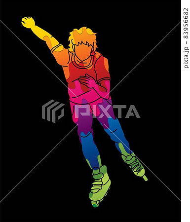 Roller blade Player Extreme Sport Action Cartoon Graphic Vector Roller blade Player Extreme Sport Action Cartoon Graphic Vector 83956682