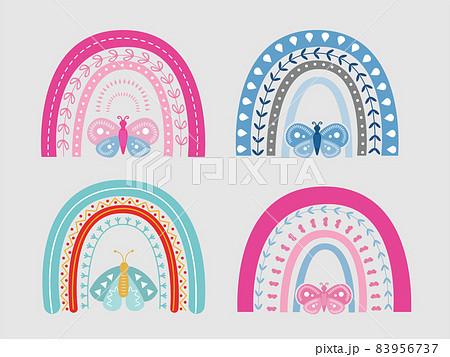rainbow with butterfly desing vector illustrator 83956737