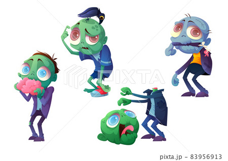 Scary zombie character, creepy dead man 83956913