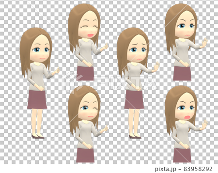 [OK NG A] Caucasian female knit straight diagonal 83958292