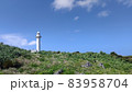 沖永良部島　田皆岬灯台と広がる空の青さと 83958704
