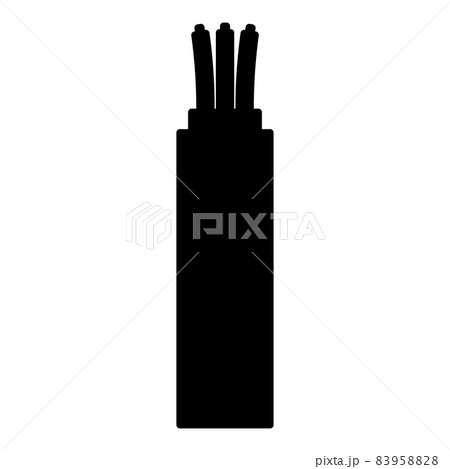Wire Cord electrical cable curved power optical fibre icon black color vector illustration flat style image 83958828