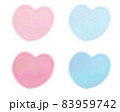 水彩のななめハート 83959742