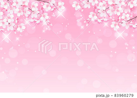 桜とボケの美しいベクターイラスト 83960279
