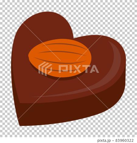 Heart-shaped chocolate with almonds Heart-shaped chocolate with almonds 83960322