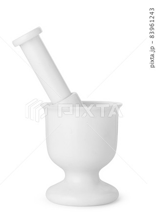 White mortar and pestle isolated on white White mortar and pestle isolated on white 83961243