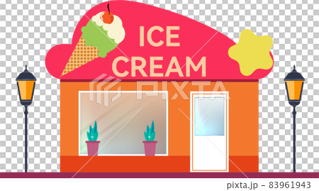 Ice cream shop icon vector flat shop Ice cream shop icon vector flat shop 83961943
