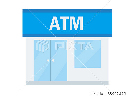 シンプルなお店のイラスト ATM 銀行の出張所の建物のイラスト アイコン シンプルなお店のイラスト ATM 銀行の出張所の建物のイラスト アイコン 83962896