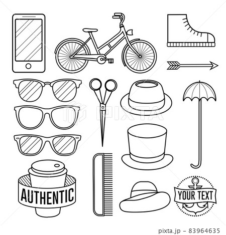 Linear Hipster cool urban lgbtq vector objects pack Linear Hipster cool urban lgbtq vector objects pack 83964635