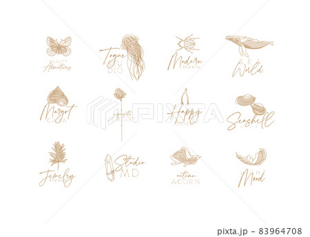 Flora fauna Art Deco labels Flora fauna Art Deco labels 83964708