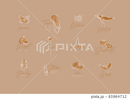 Flora fauna Art Deco labels Flora fauna Art Deco labels 83964712