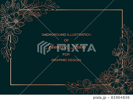 花や葉の装飾を施したデザインテンプレート　植物のフレーム 83964836