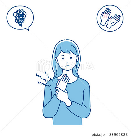 手荒れの女性　3色 83965328