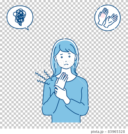 手荒れの女性　3色 83965328