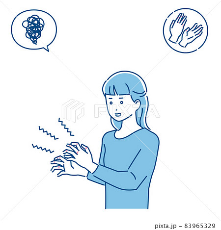 手荒れの女性　3色 83965329