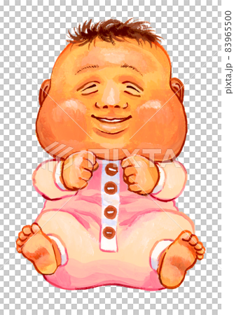 Thick hand-painted illustrations of babies, picture book-style illustrations of humorous infants 83965500