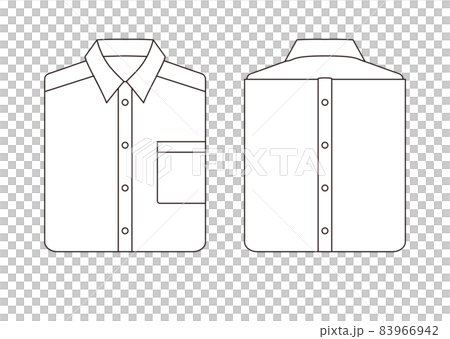 Yシャツ 畳む テンプレートのイラスト素材