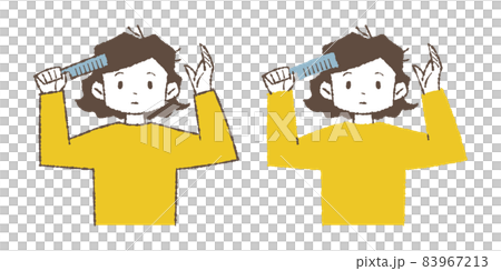 寝癖を直している女の人 83967213