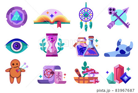 Witchcraft and Magic Occult Alchemy Flat Icons Witchcraft and Magic Occult Alchemy Flat Icons 83967687