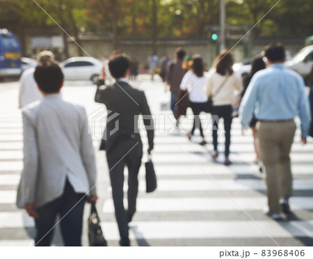 Business People Walking on street Urban City District Business People Walking on street Urban City District 83968406