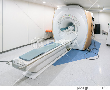 MRI - magnetic resonance imaging - scanner machine in hospital room, nobody inside MRI - magnetic resonance imaging - scanner machine in hospital room, nobody inside 83969128