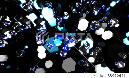 トンネル VJ ナイトクラブ 六角形 サイバー空間 青 [別Verあり] 83970691
