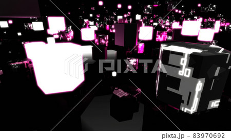 トンネル VJ ナイトクラブ 六角形 サイバー空間 紫 [別Verあり] 83970692