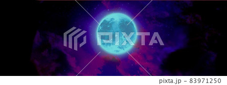 星空と幻想的な中秋の名月の風景画 星空と幻想的な中秋の名月の風景画 83971250