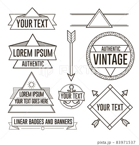 Set of linear hipster retro vintage badges, frames and labels 83971537