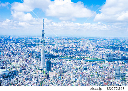 東京スカイツリー・空撮写真 東京スカイツリー・空撮写真 83972843