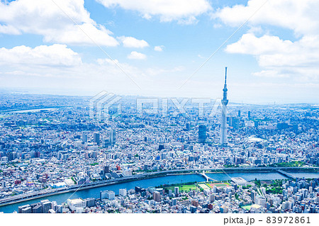 東京スカイツリー・空撮写真 東京スカイツリー・空撮写真 83972861