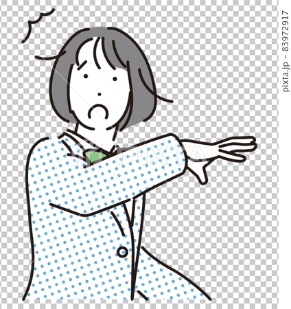 Simple illustration Female student in uniform surprised by an accident Simple illustration Female student in uniform surprised by an accident 83972917