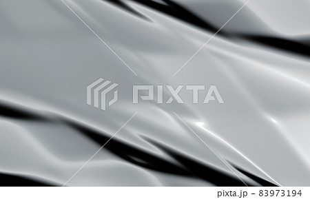 光沢のある銀色の布のドレープ素材 83973194