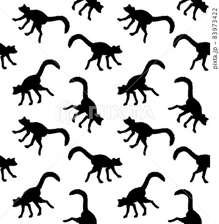 Vector seamless pattern of lemur silhouette Vector seamless pattern of lemur silhouette 83973422