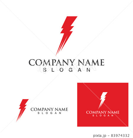 Thunderbolt lightning logo and symbol icon 83974332