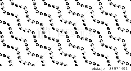dog paw seamless pattern cat footprint wave bear vector french bulldog cartoon scarf tile background repeat wallpaper illustration doodle design 83974491