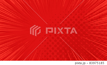 アメコミ風のシンプルな背景_集中線_ドットグラデーション_赤_16:9 アメコミ風のシンプルな背景_集中線_ドットグラデーション_赤_16:9 83975185