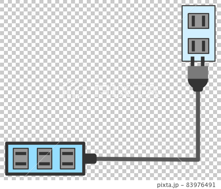 從插座伸出的電源板的插圖 83976491