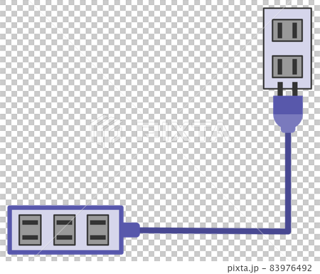 從插座伸出的電源板的插圖 83976492