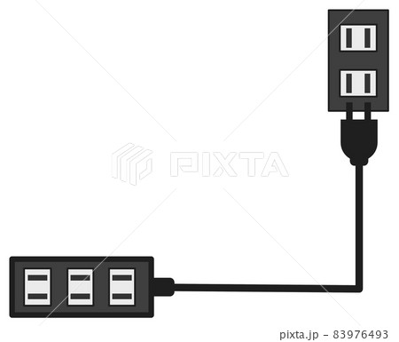 コンセントから延長する電源タップのイラスト 83976493