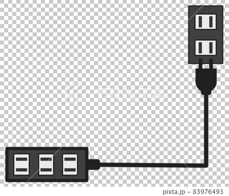 コンセントから延長する電源タップのイラスト 83976493