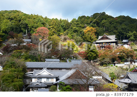 秋の長谷寺　紅葉の山内　奈良県桜井市初瀬 83977179