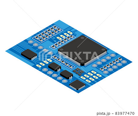 半導体電子回路イメージイラストのイラスト素材