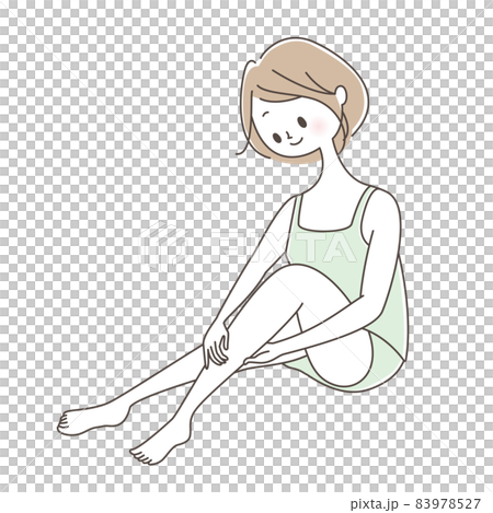 做小腿按摩的年輕女人 83978527