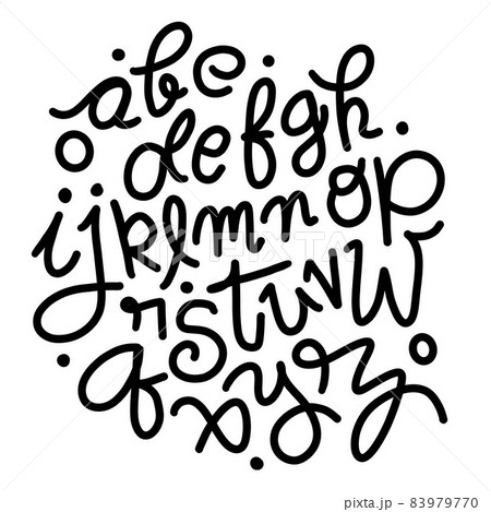 Hand drawn typeface set isolated on white. Brush painted characters,Vector logo font. Typography alphabet for your designs 83979770